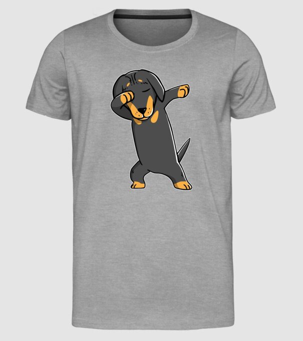 Teckel DAB model gri pe tricou