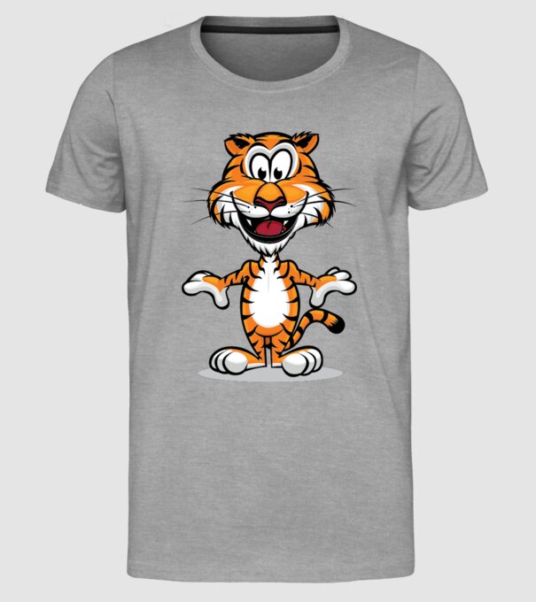 tigru model gri pe tricou