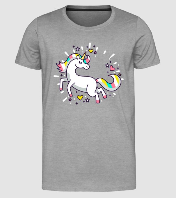 Unicorn Spark model gri pe tricou