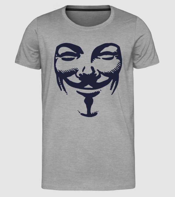 vendetta mask model gri pe tricou