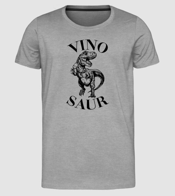 Vinosaur model gri pe tricou