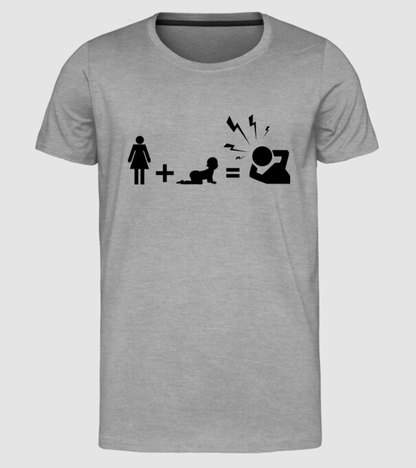 WIFE KIDS model gri pe tricou