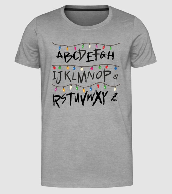 abcdef stanger things model gri pe tricou