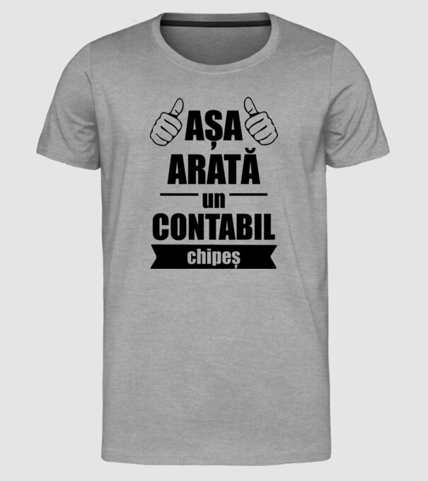 așa arată un contabil chipeș model gri pe tricou