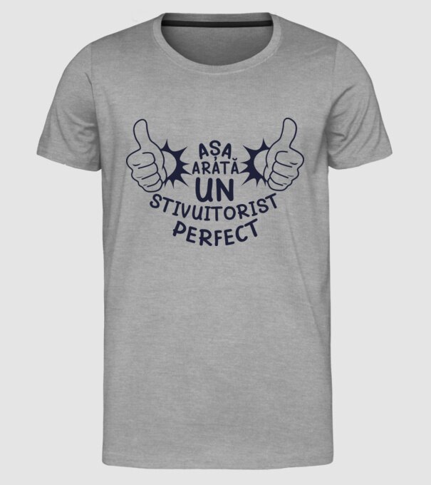 Așa arată un STIVUITORIST perfect model gri pe tricou