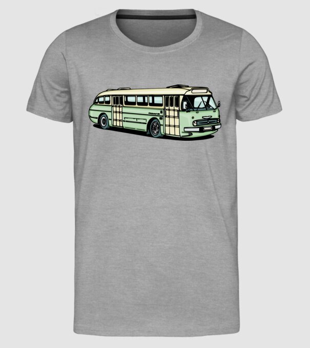 Autobuze model gri pe tricou