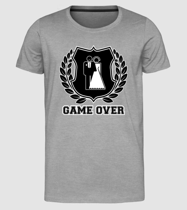 Bachelor GAME OVER model gri pe tricou