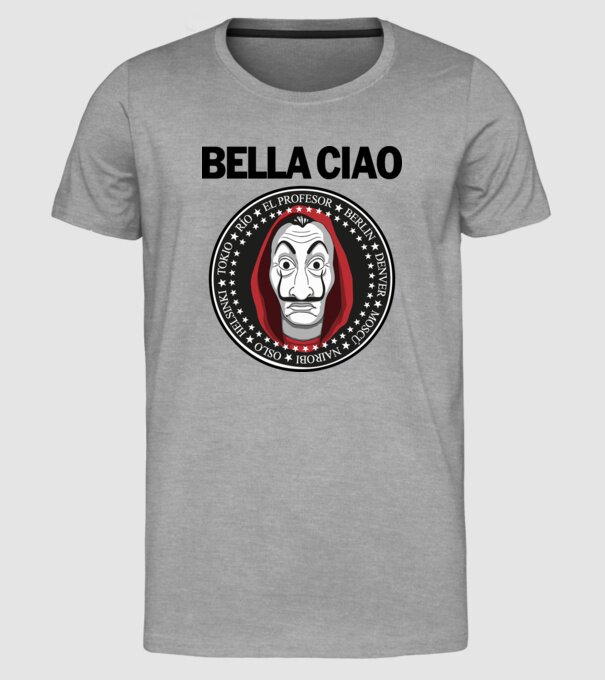 bella ciao stroke model gri pe tricou