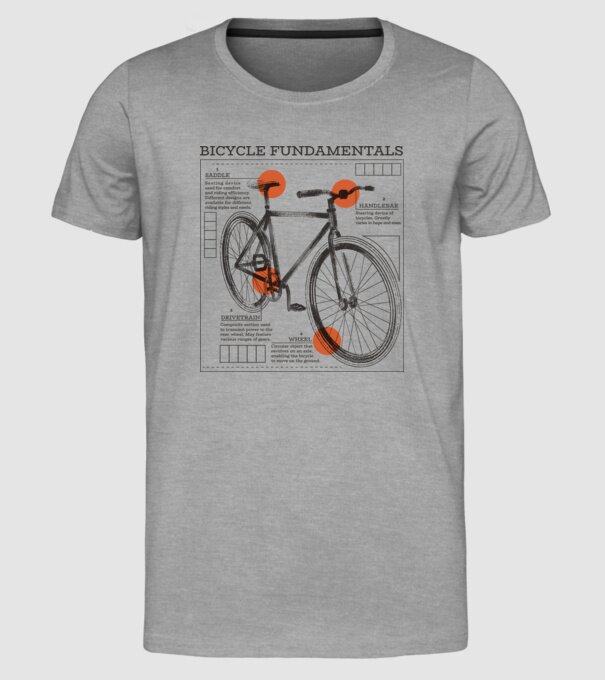 Bicycle fundamentals model gri pe tricou