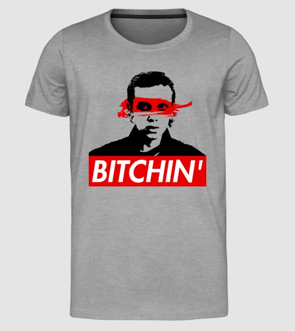 bitchin eleven model gri pe tricou