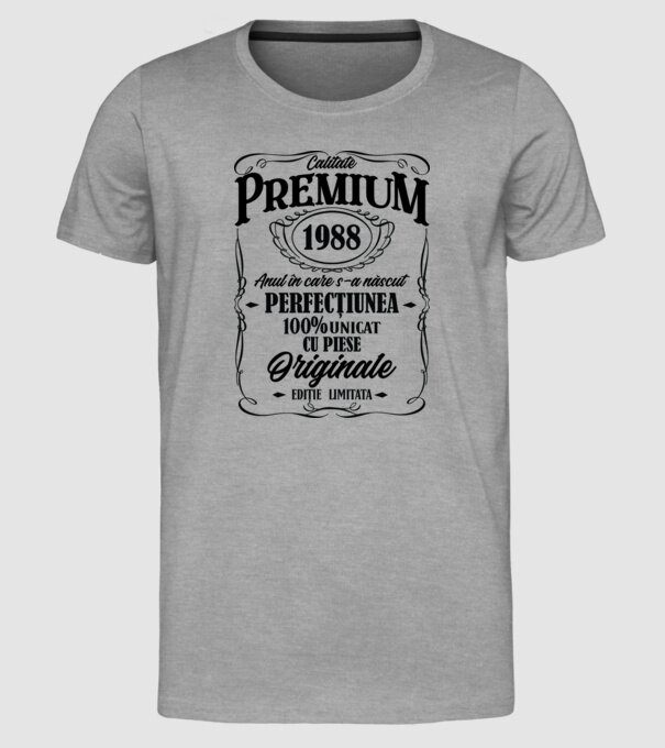 calitate premium -1988 - anul în care s-a născut - perfecțiunea - 100% unicat, cu piese originale, ediție limitată model gri pe tricou