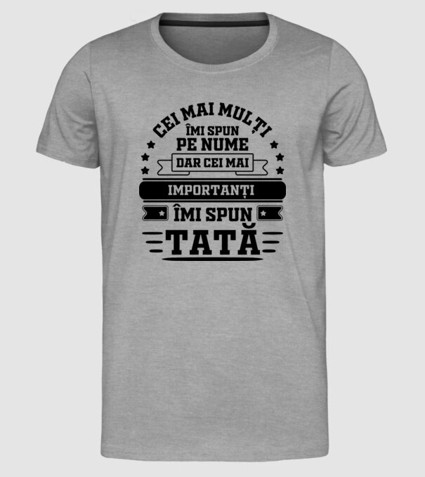 Cei mai mulți îmi spun pe nume, dar cei mai importanți îmi spun tată model gri pe tricou