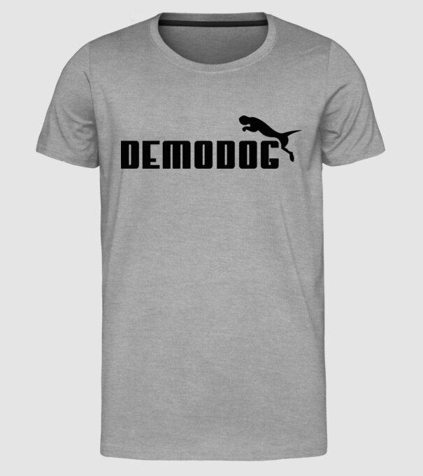 demodog logo black model gri pe tricou
