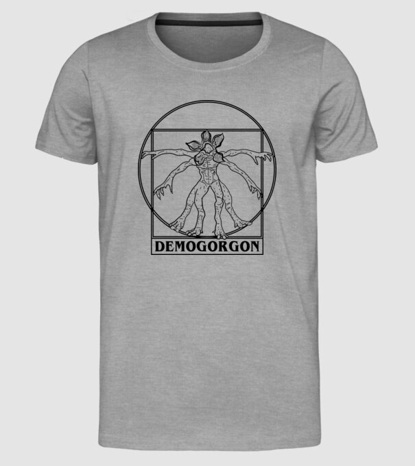 demogorgon da vinci model gri pe tricou