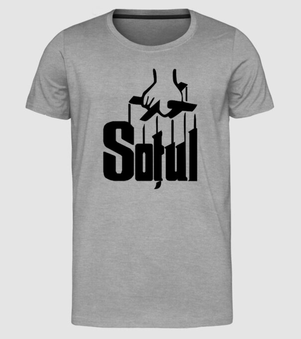 Soțul model gri pe tricou