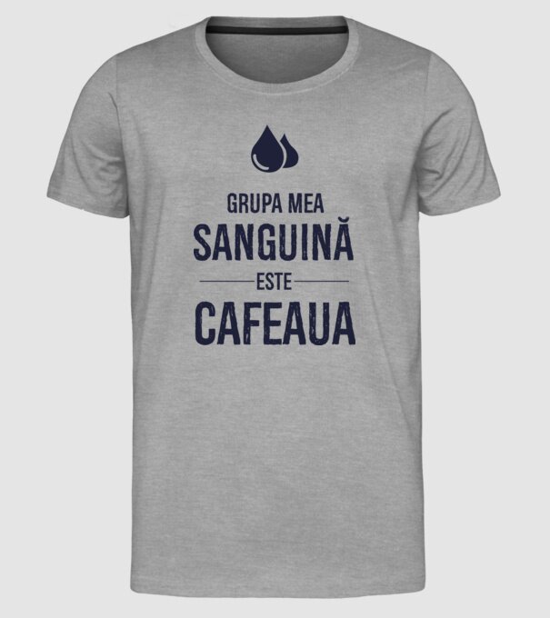 Grupa mea sanguină este cafeaua model gri pe tricou