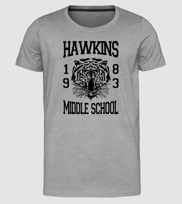 hawkins middle school 83 model gri pe tricou