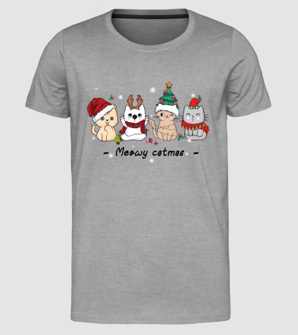 Meowy catmas 2 model gri pe tricou