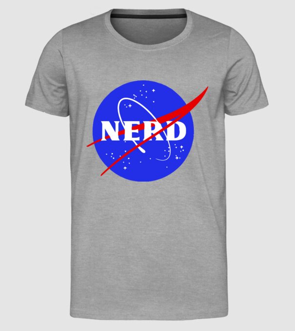 Nerd NASA model gri pe tricou