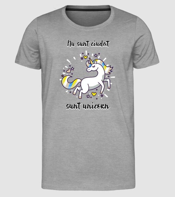 Nu sunt ciudat - sunt unicorn model gri pe tricou