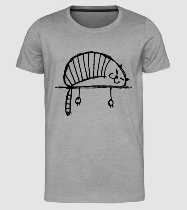 pisică model gri pe tricou