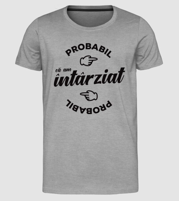 Probabil că am întârziat model gri pe tricou