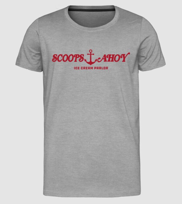 scoops and ahoy stranger things model gri pe tricou