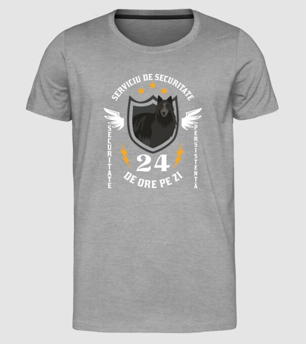 serviciu de securitate - securitate - persistență - 24 de ore pe zi model gri pe tricou