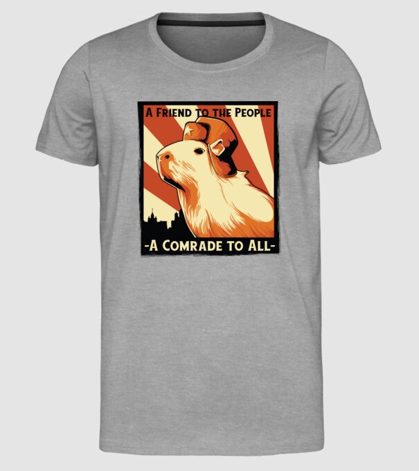 Soviet Capybara model gri pe tricou