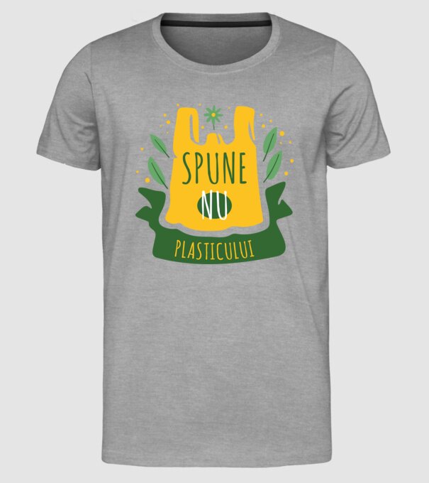 spune nu plasticului model gri pe tricou
