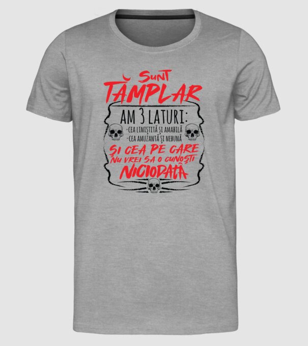 sunt tâmplar am 3 laturi model gri pe tricou