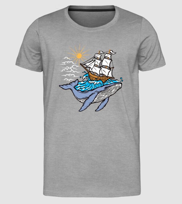 Vapoare model gri pe tricou