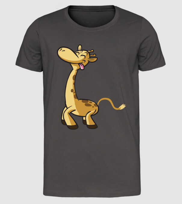 Giraffe model gri închis pe tricou