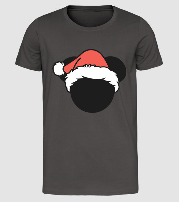Crăciun Mickey model gri închis pe tricou