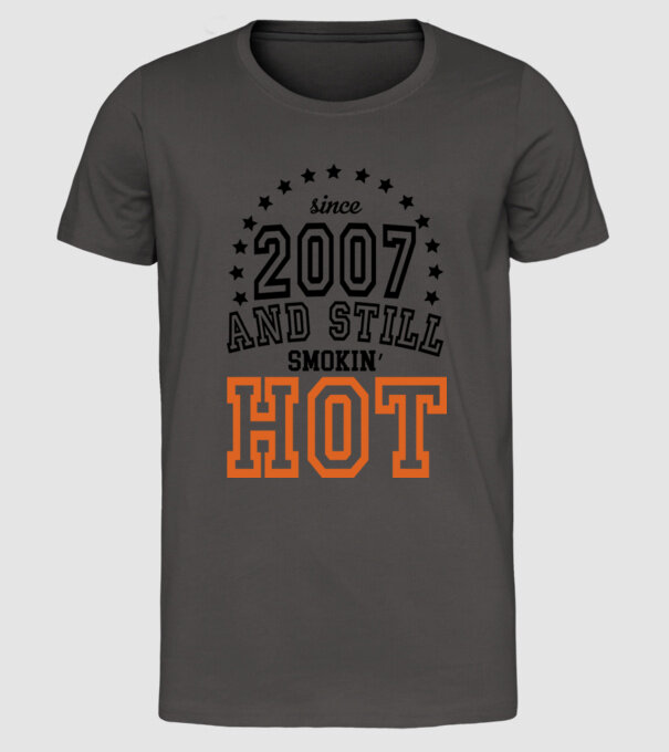 'Since and still smokin'' hot - 2007' model gri închis pe tricou