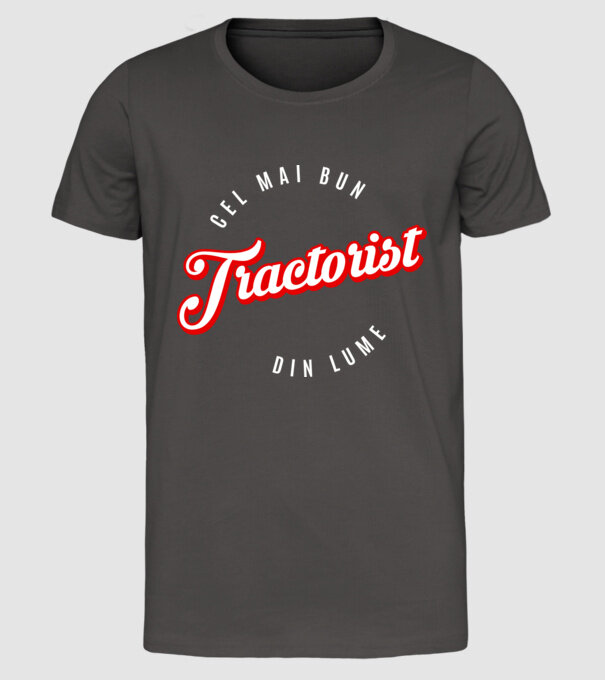 Cel mai bun TRACTORIST din lume model gri închis pe tricou