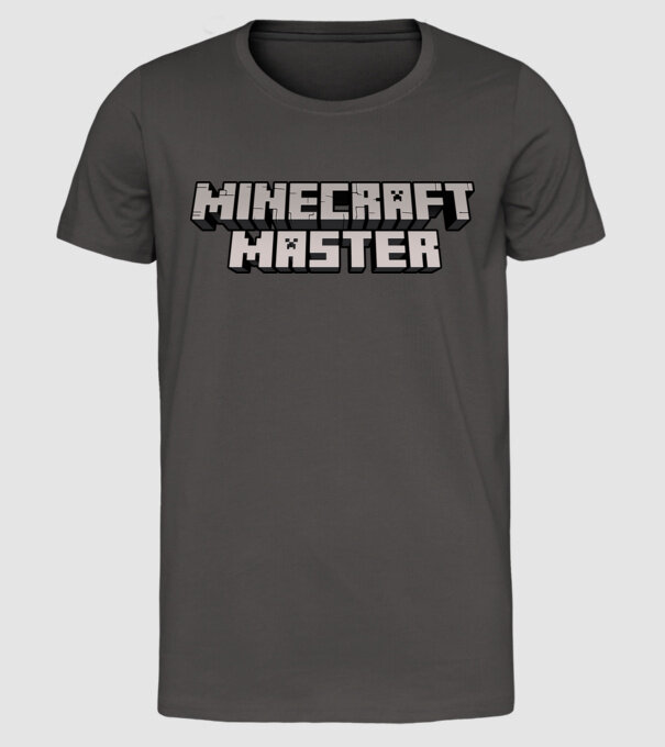 Minecraft Master model gri închis pe tricou