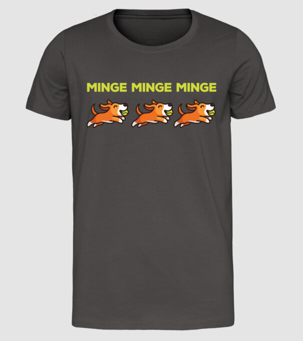 MINGE MINGE MINGE model gri închis pe tricou