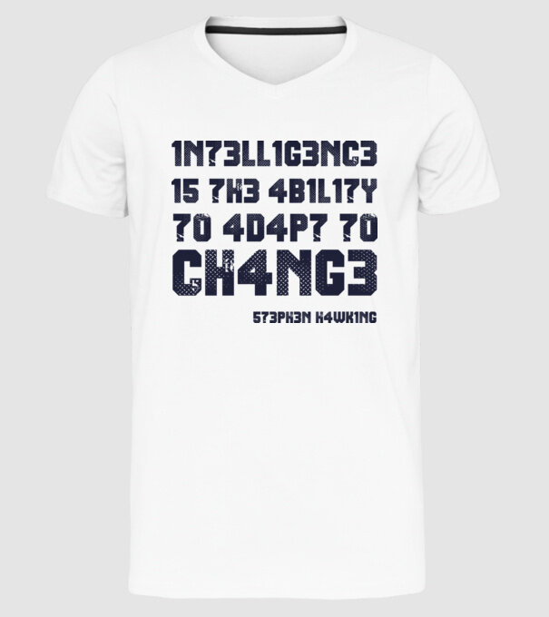 573PH3N H4WK1NG model alb pe tricou