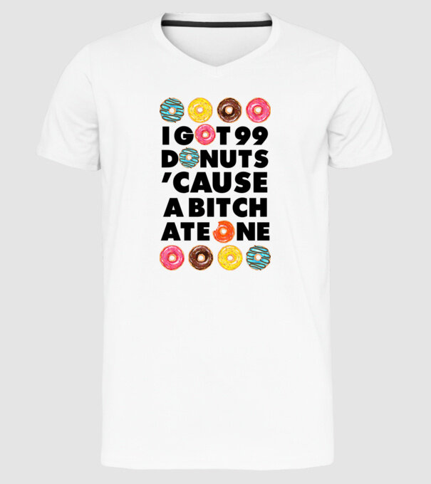 A bitch eat one model alb pe tricou