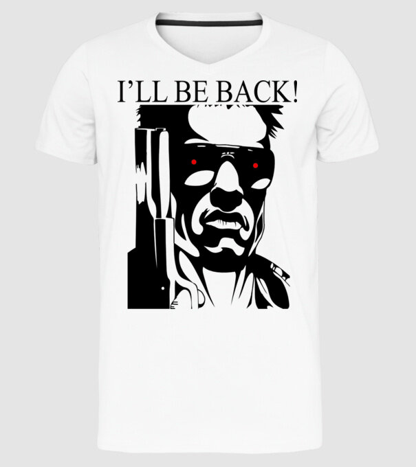 A Terminátor model alb pe tricou