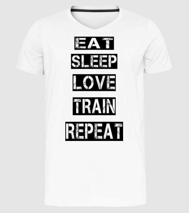 AET SLEEP LOVE TRAIN model alb pe tricou