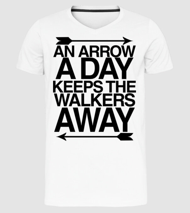 An arrow a day model alb pe tricou