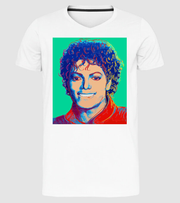 Micheal Jackson Art model alb pe tricou