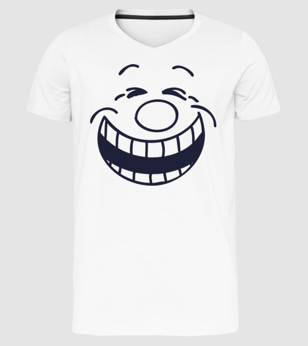 Funny Face Smiley model alb pe tricou