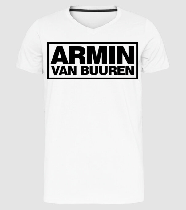 Armin Van Buuren logo model alb pe tricou