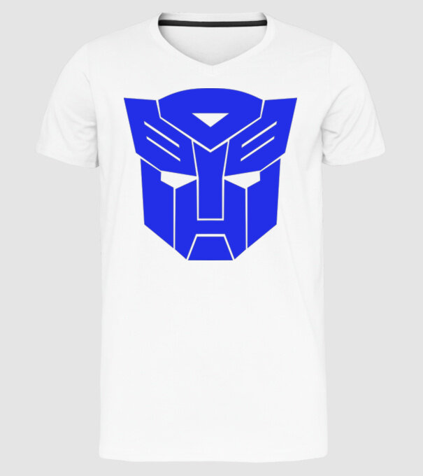Autobot model alb pe tricou