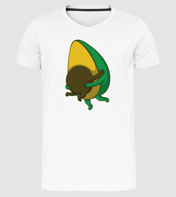 Avocado model alb pe tricou