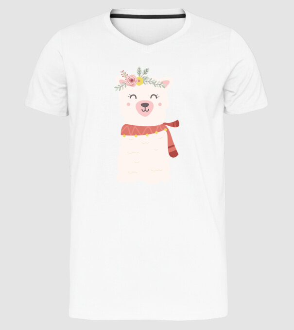 Baby lama model alb pe tricou