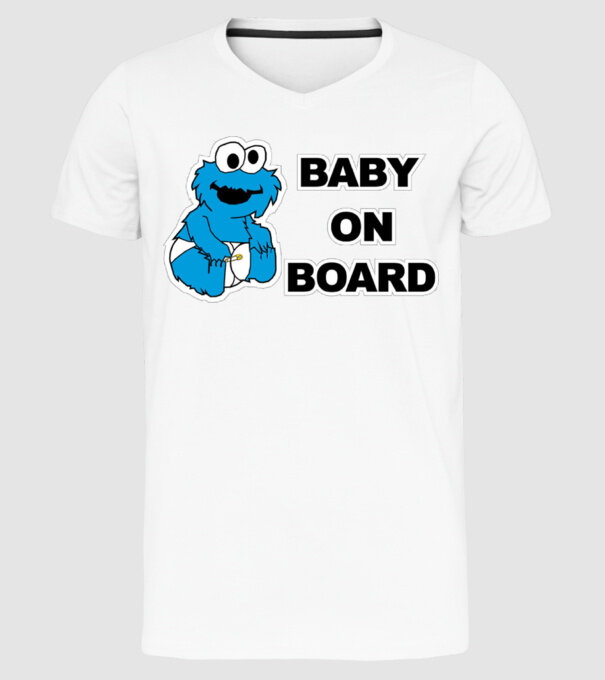 Baby Monster model alb pe tricou
